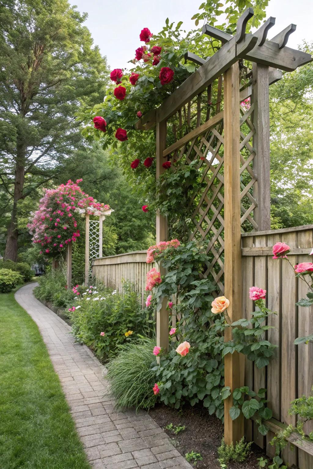 Trellises add beauty and height