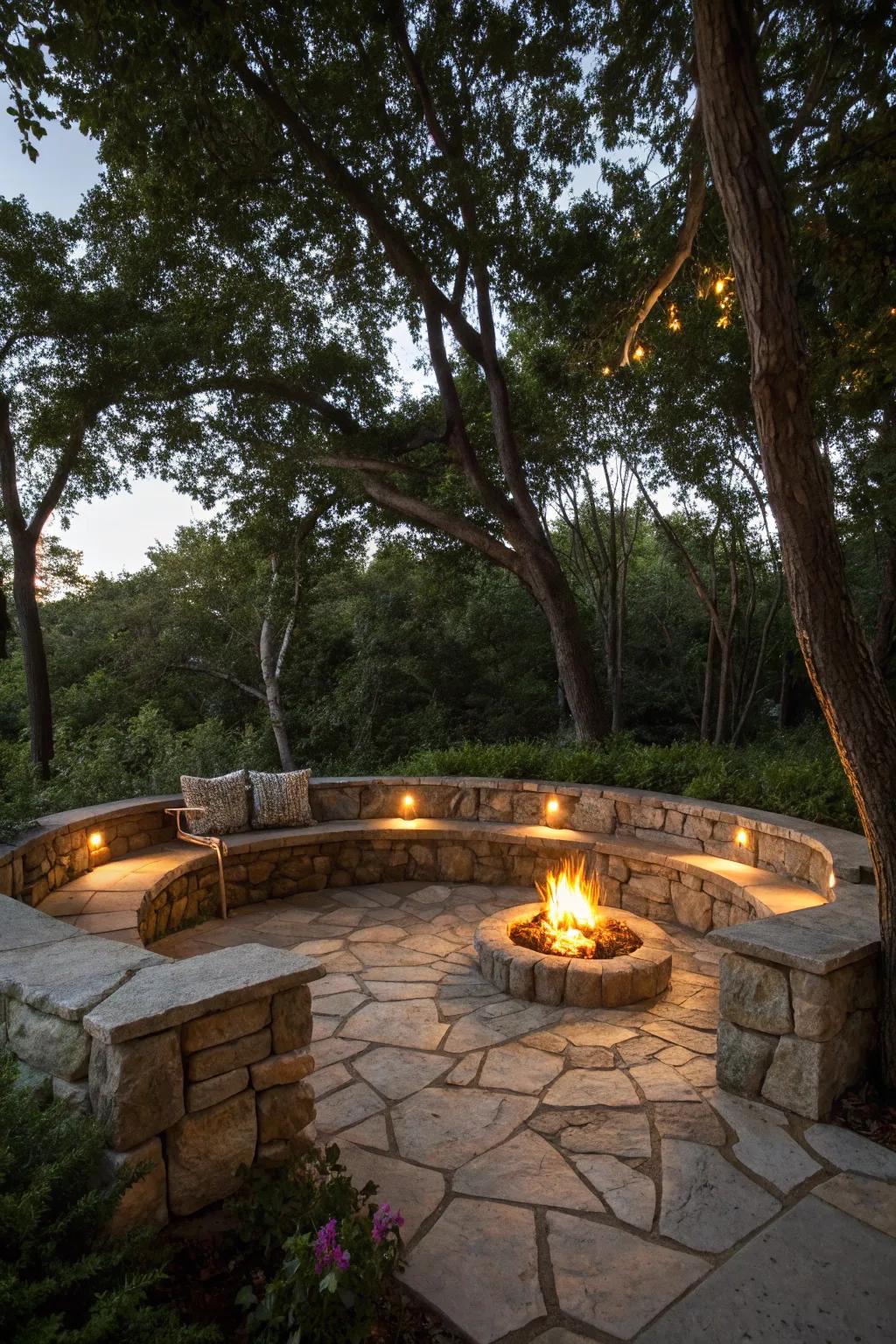 Built-in seating makes your fire pit area inviting and functional.