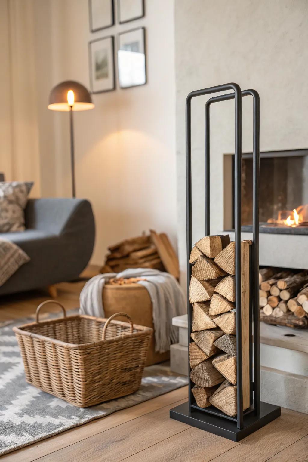 Minimalist indoor holder complements modern interiors.