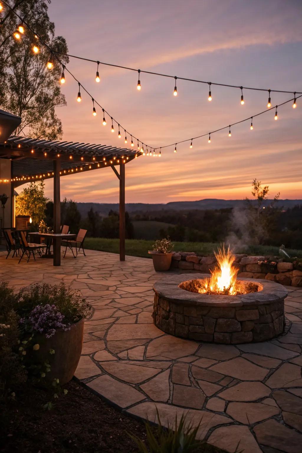 String lights add a magical touch to your patio.