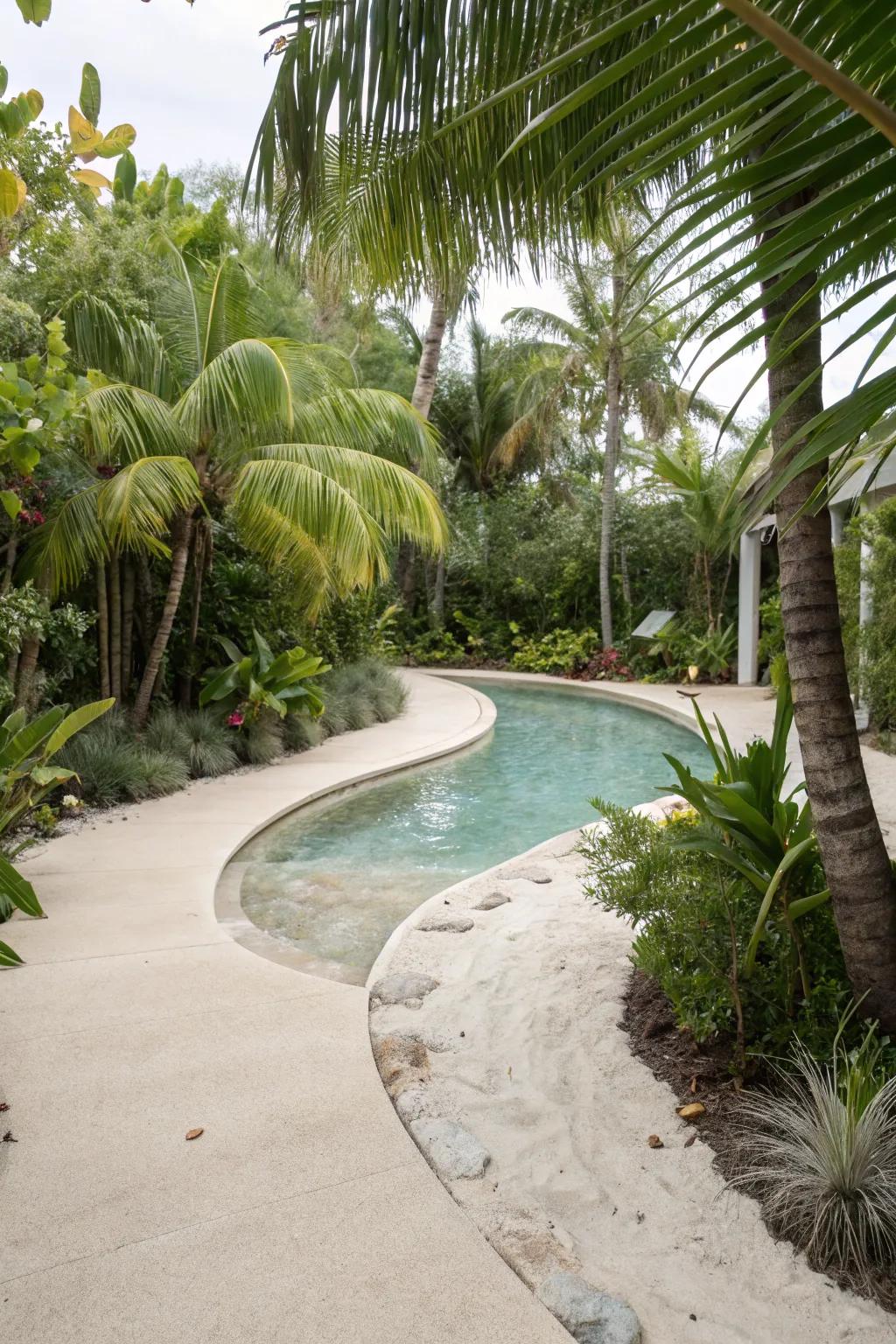 A beach entry pool that feels like stepping into the ocean.