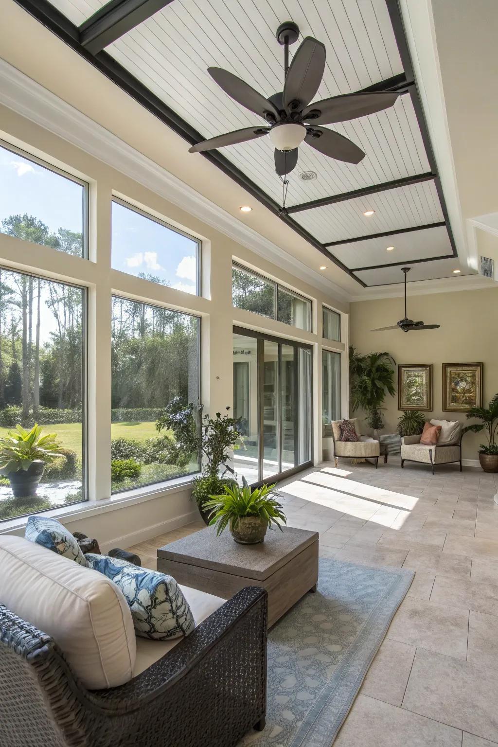 A stylish ceiling fan that enhances comfort and style.