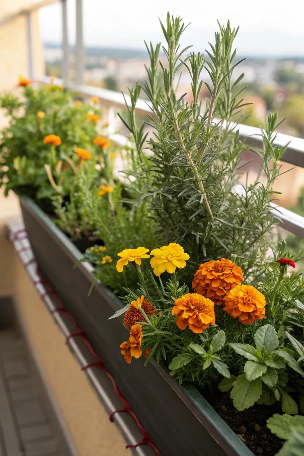 Herbs and flowers make a fragrant and colorful combination.