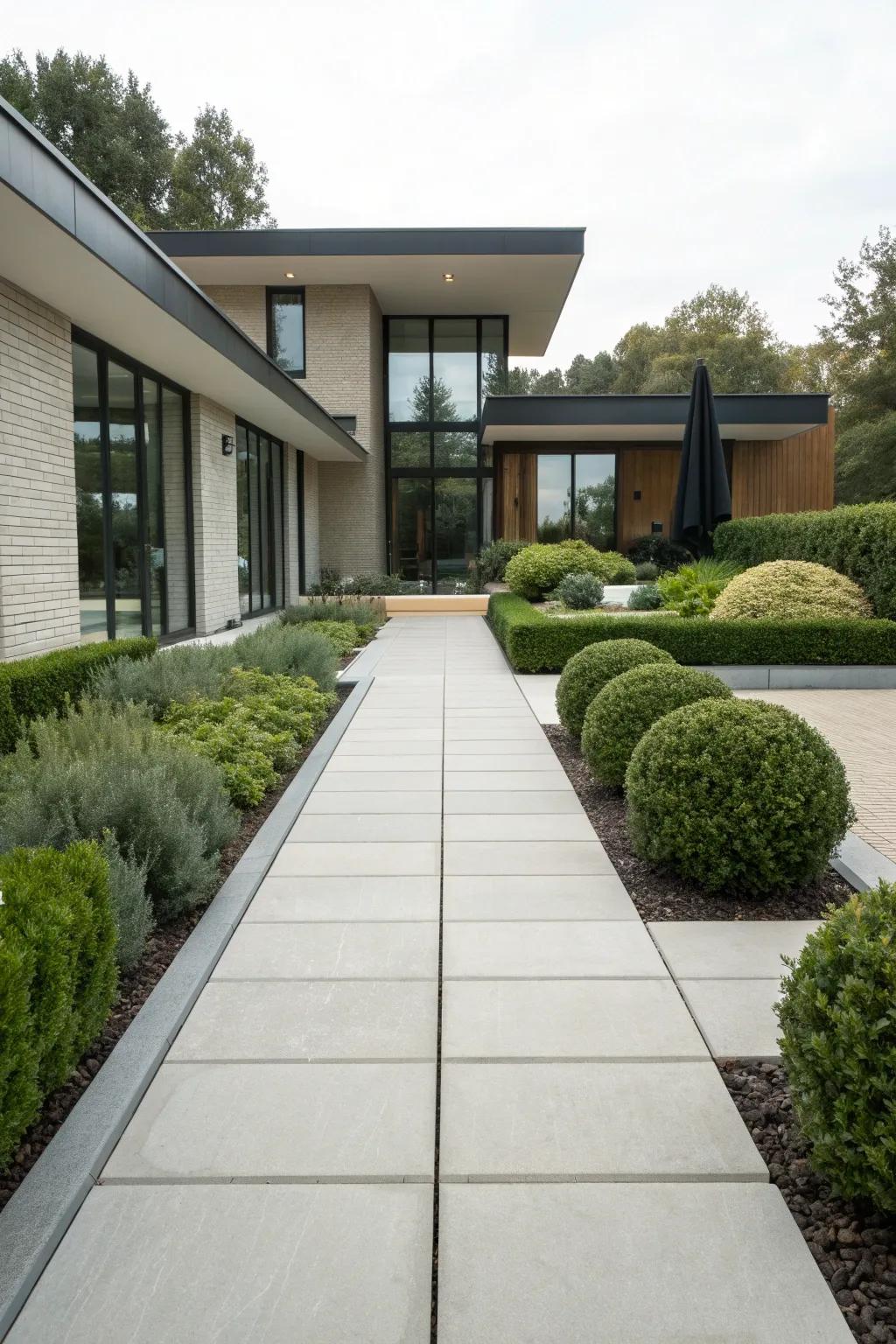 Achieve modernity with sleek linear pavers.
