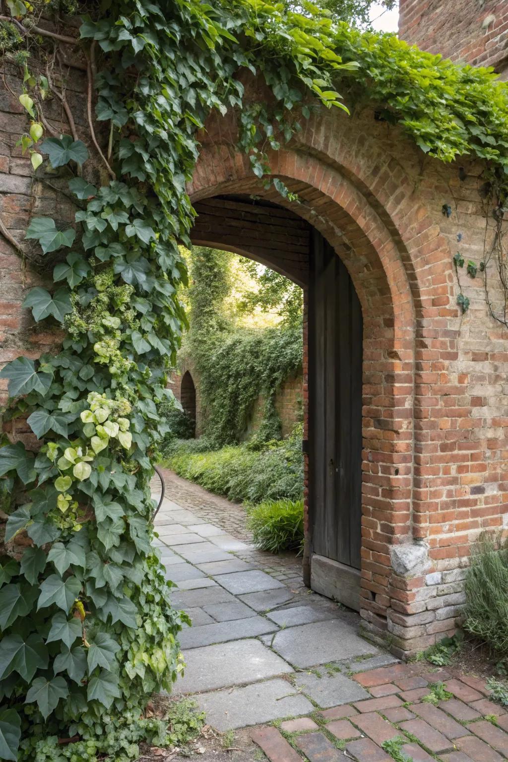 Ivy adds a touch of enchantment to doorways.