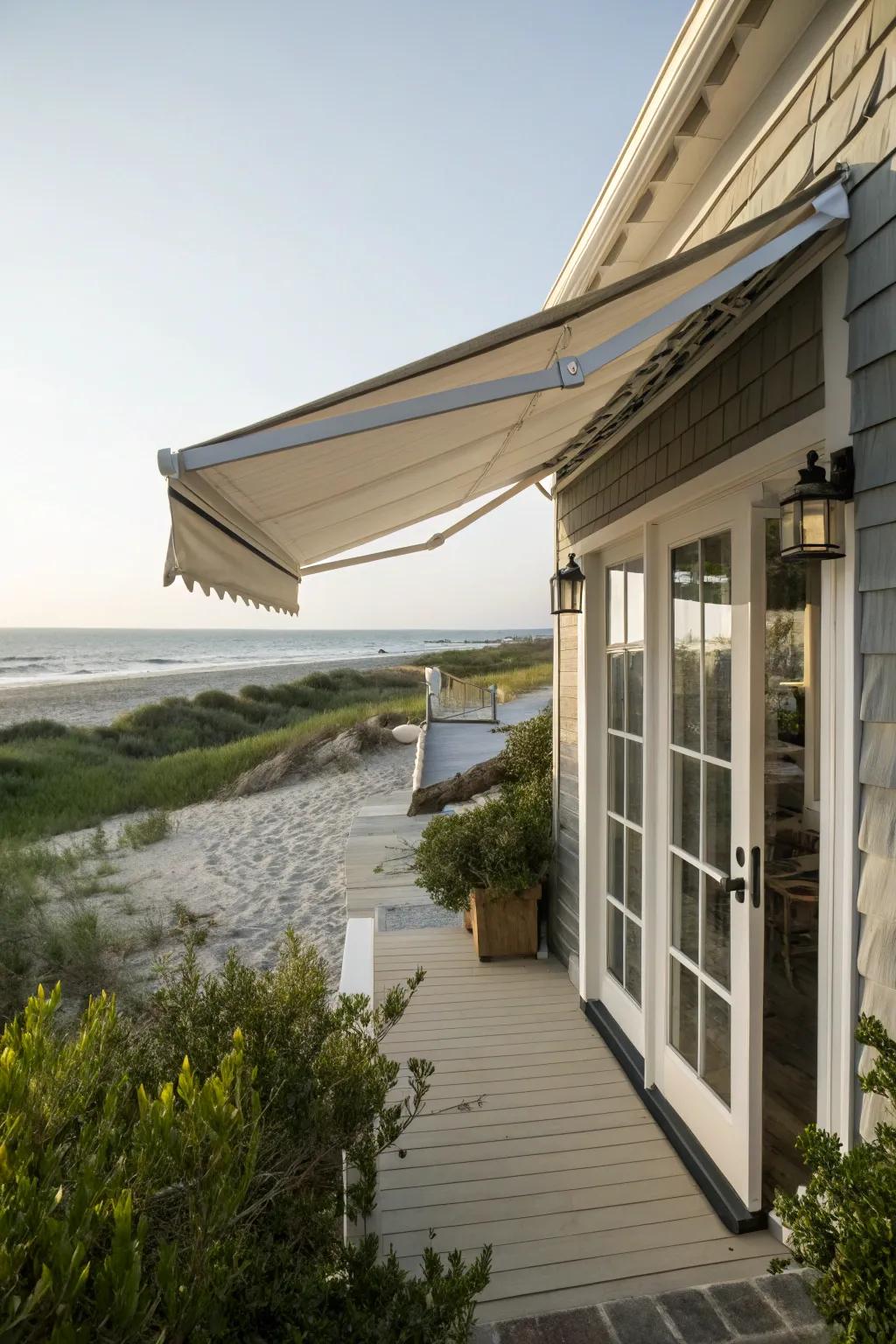This retractable awning offers both style and shade.
