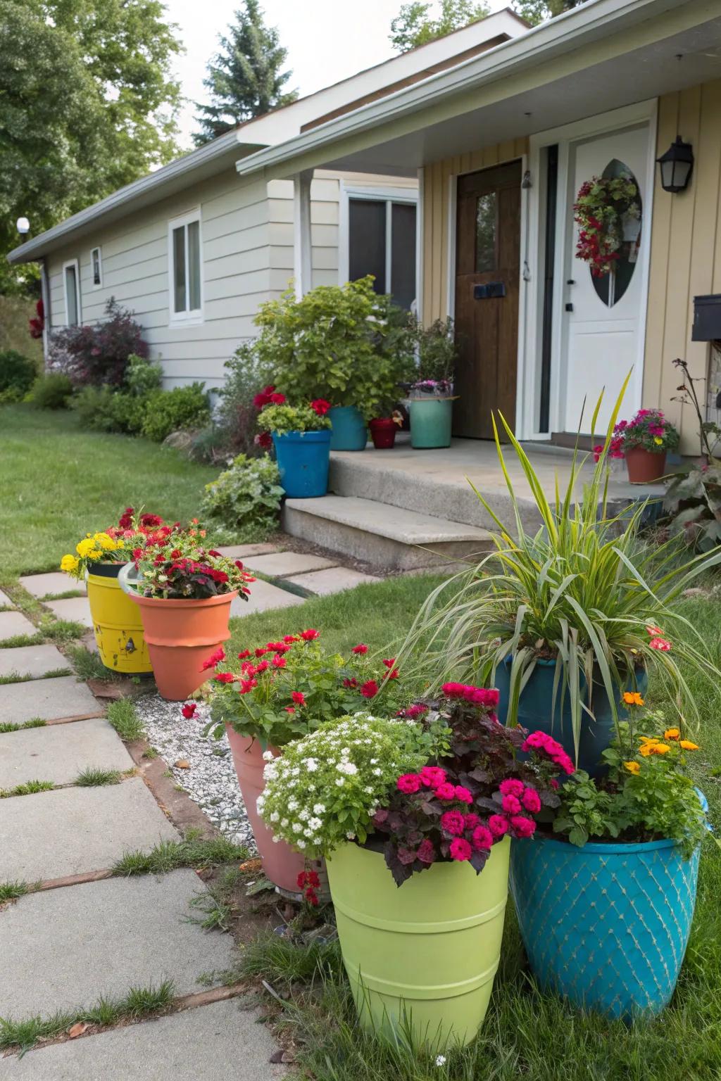 Potted plants add flexibility and seasonal flair