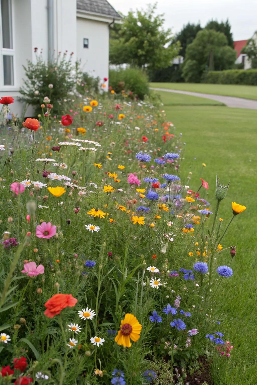 Create a wildflower meadow to support pollinators and add natural beauty.