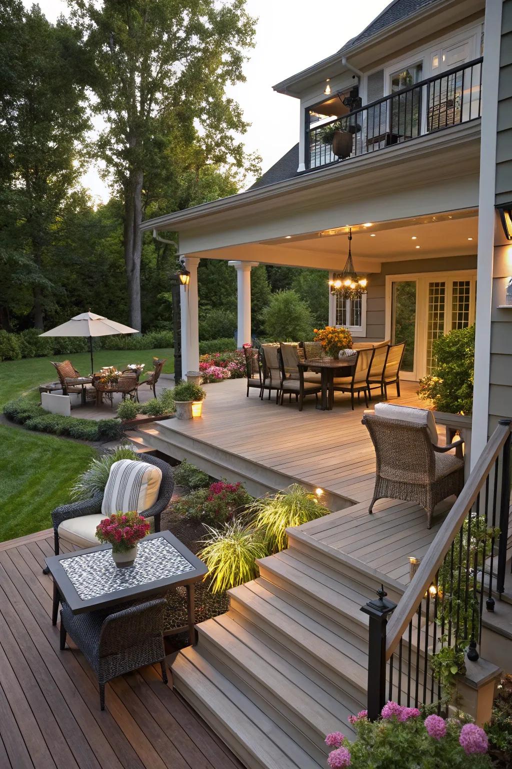 A multi-level design that makes the most of vertical space.