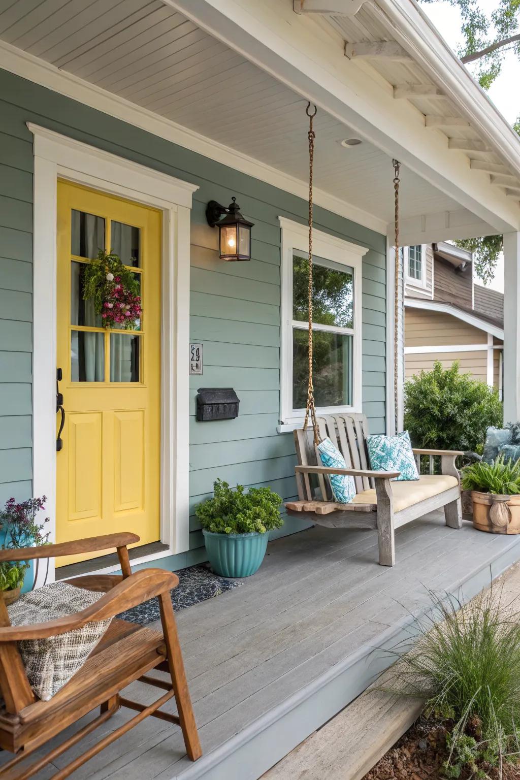 A bold door color can make your entrance pop with personality.