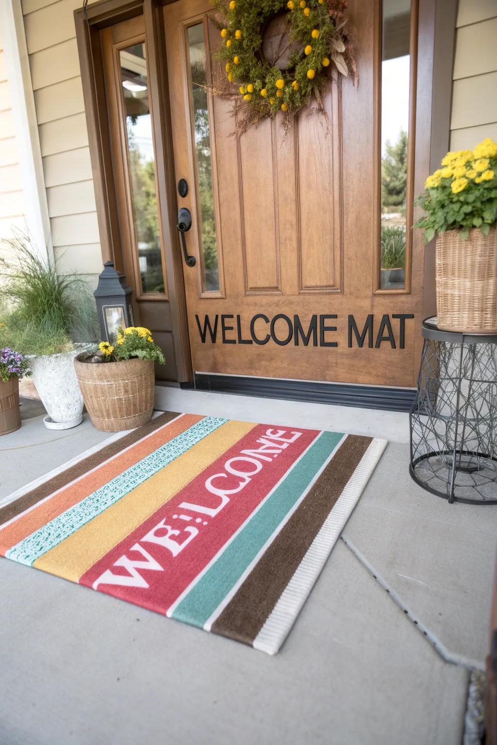 A welcoming mat with a positive message makes every entrance delightful.