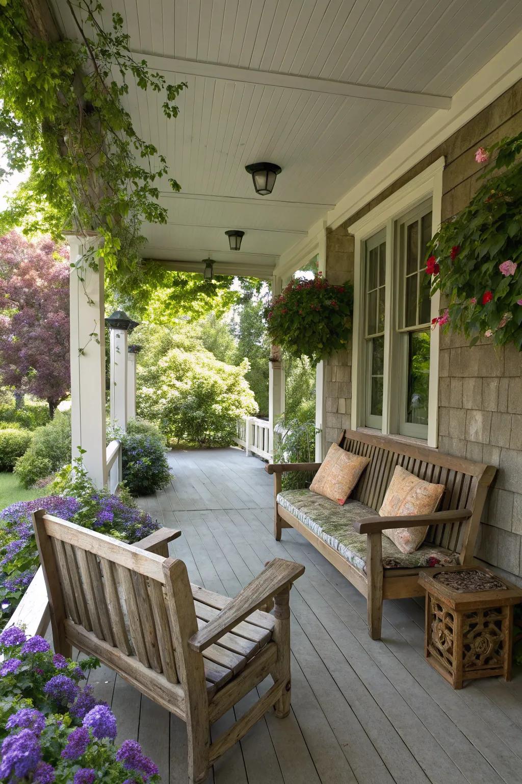 A cozy seating area perfect for unwinding on the porch.