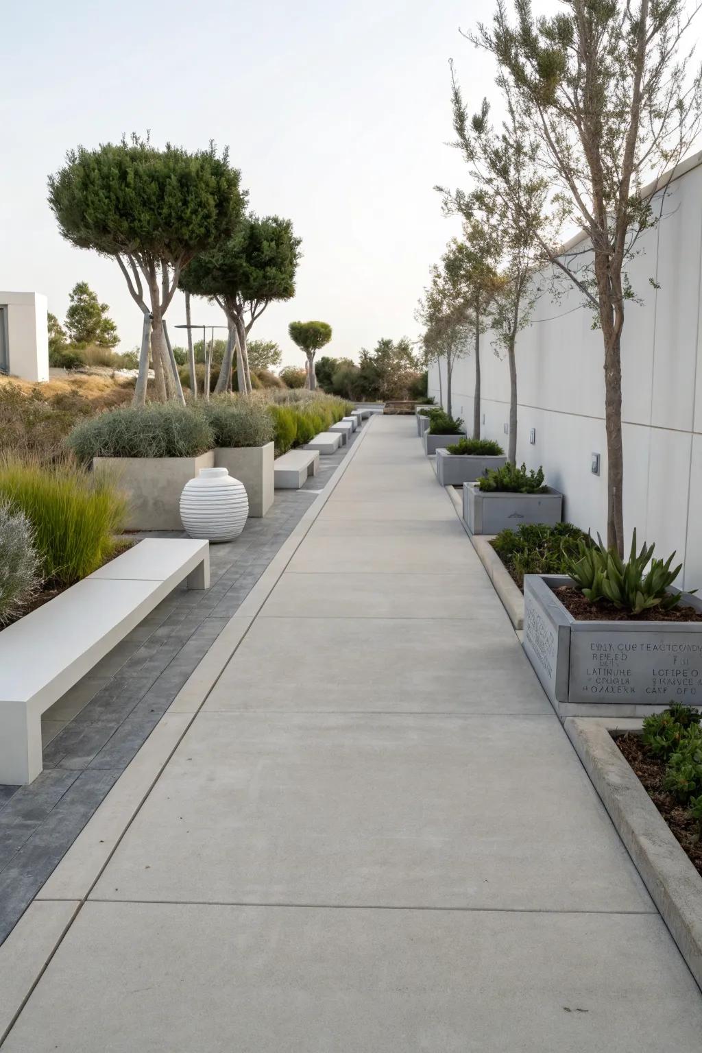 Simple yet striking, a minimalist walkway for the modern home.
