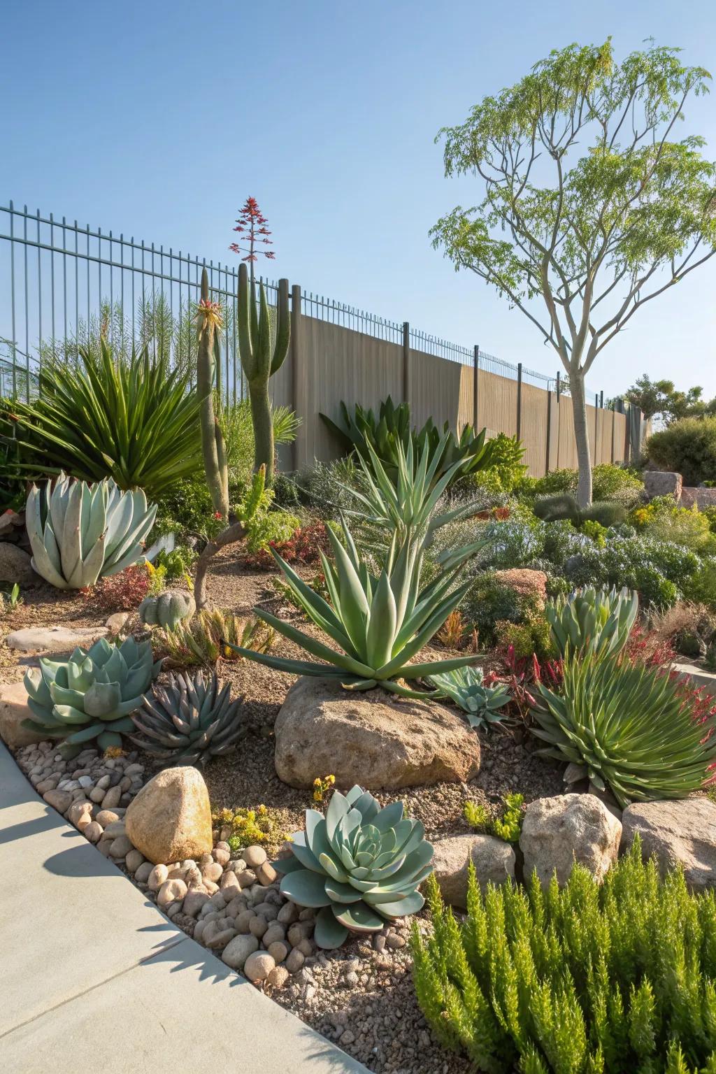 Create a lush landscape with mixed succulents.