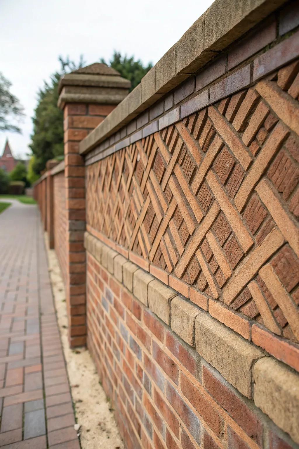 Decorative brick patterns add a touch of sophistication.