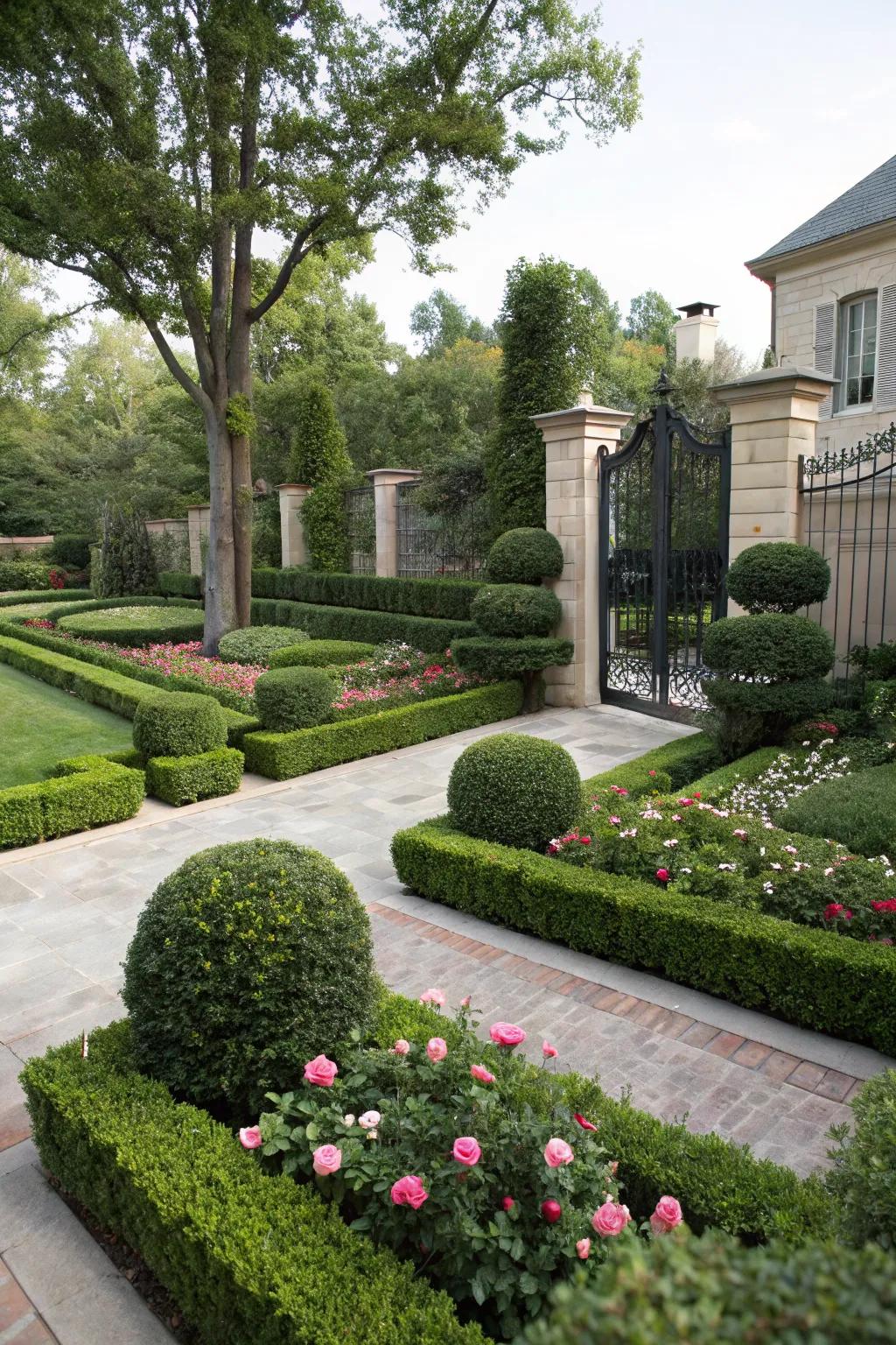 Achieve a classic look with a formal garden style.