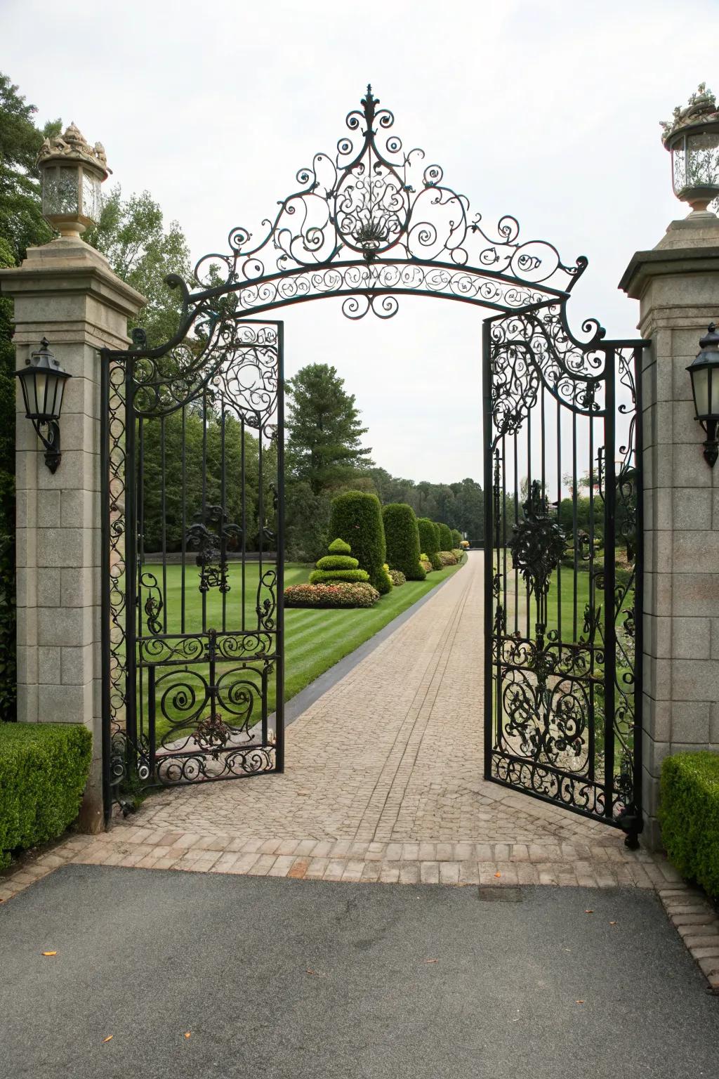 Decorative gates give your entrance a stately feel.
