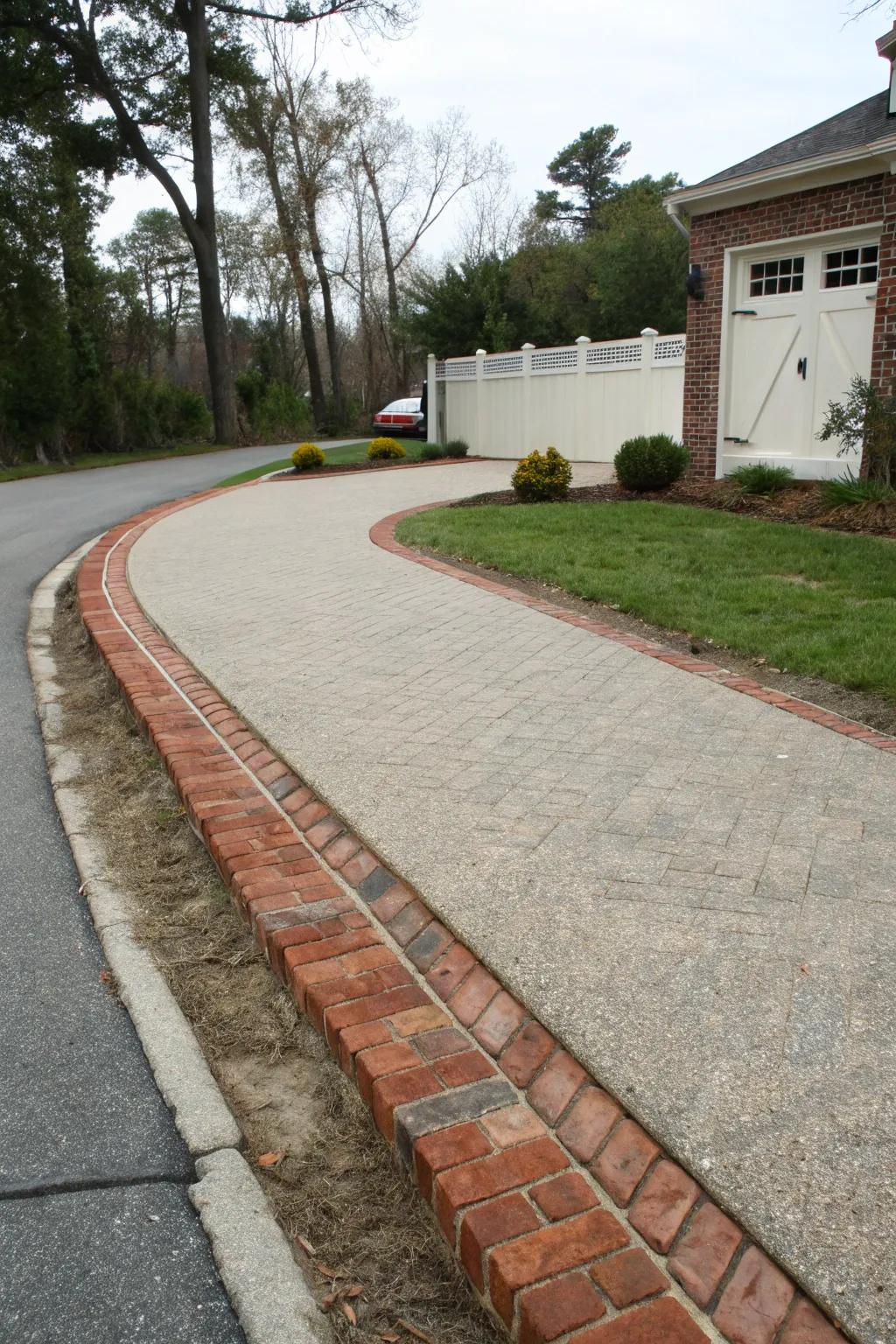 Borders and edging give driveways a clean, defined look.