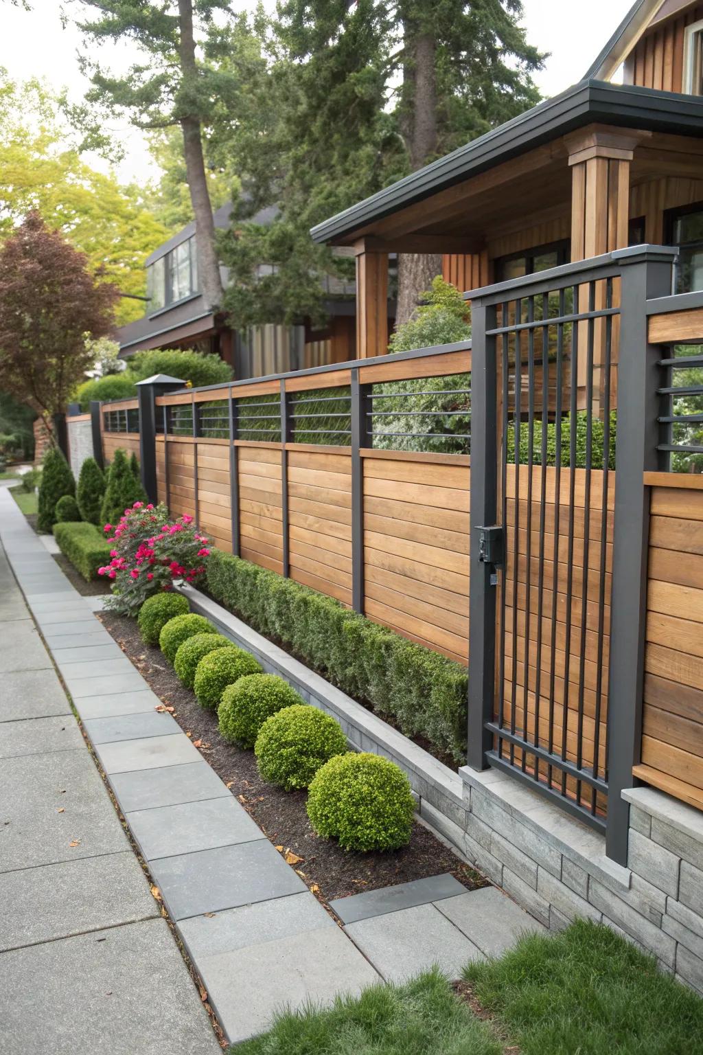 Combine materials for a unique fence design.