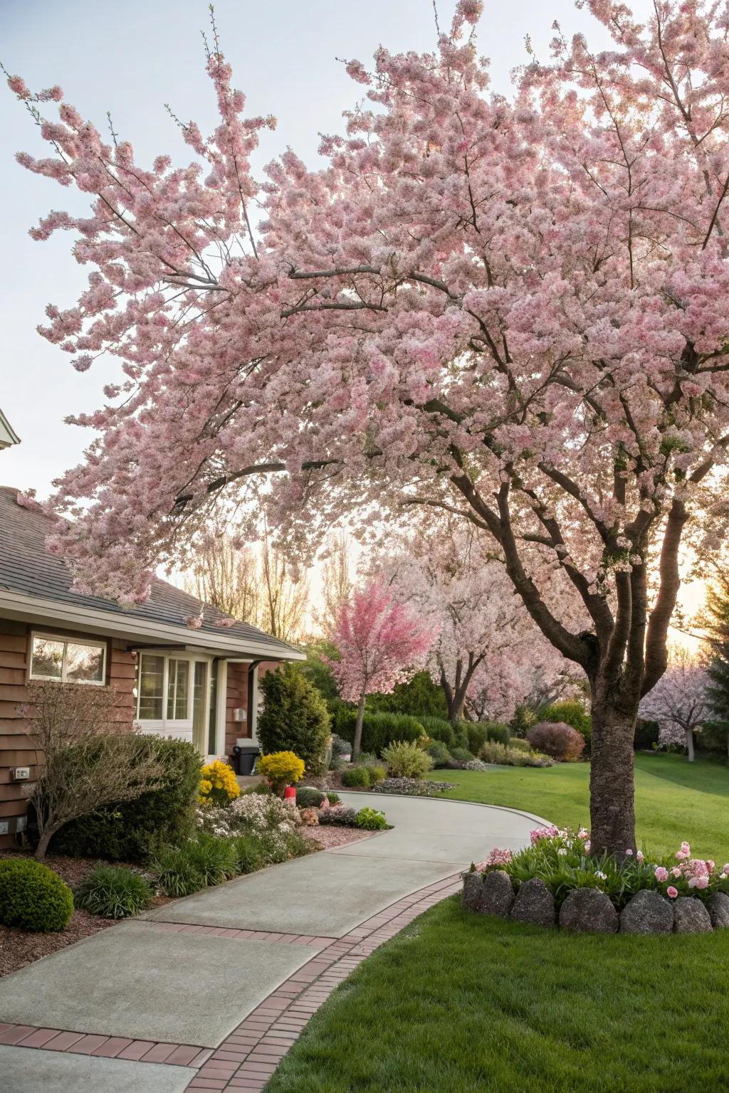 Cherry trees provide a stunning spring display and summer treats.