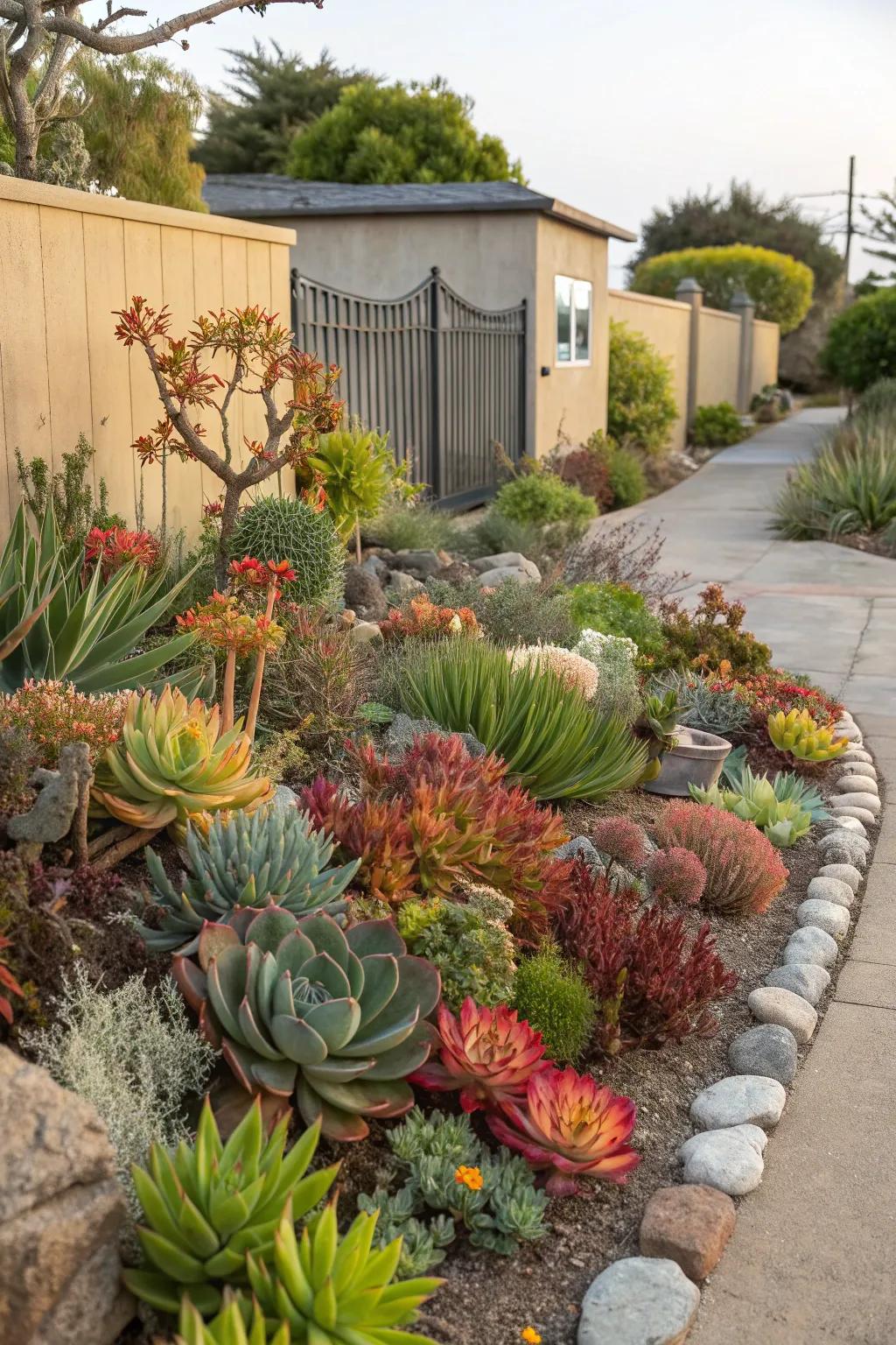 Drought-resistant plants bring color and texture to any yard.