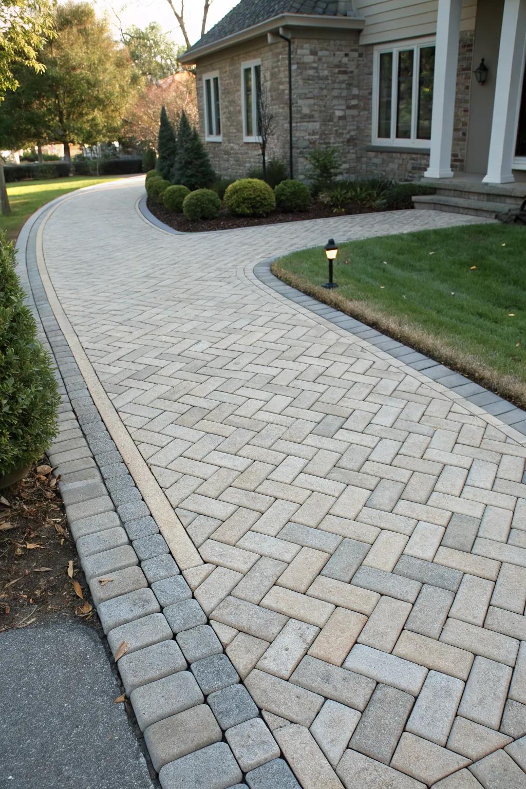 Upgrade your driveway with a stylish paver pattern.