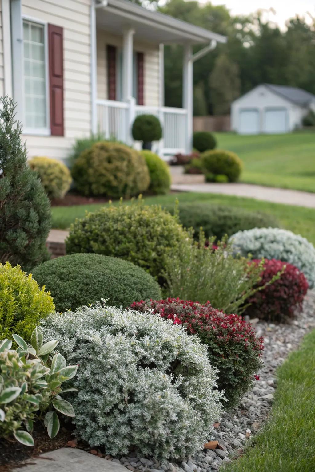 Create a dynamic garden with contrasting textures.