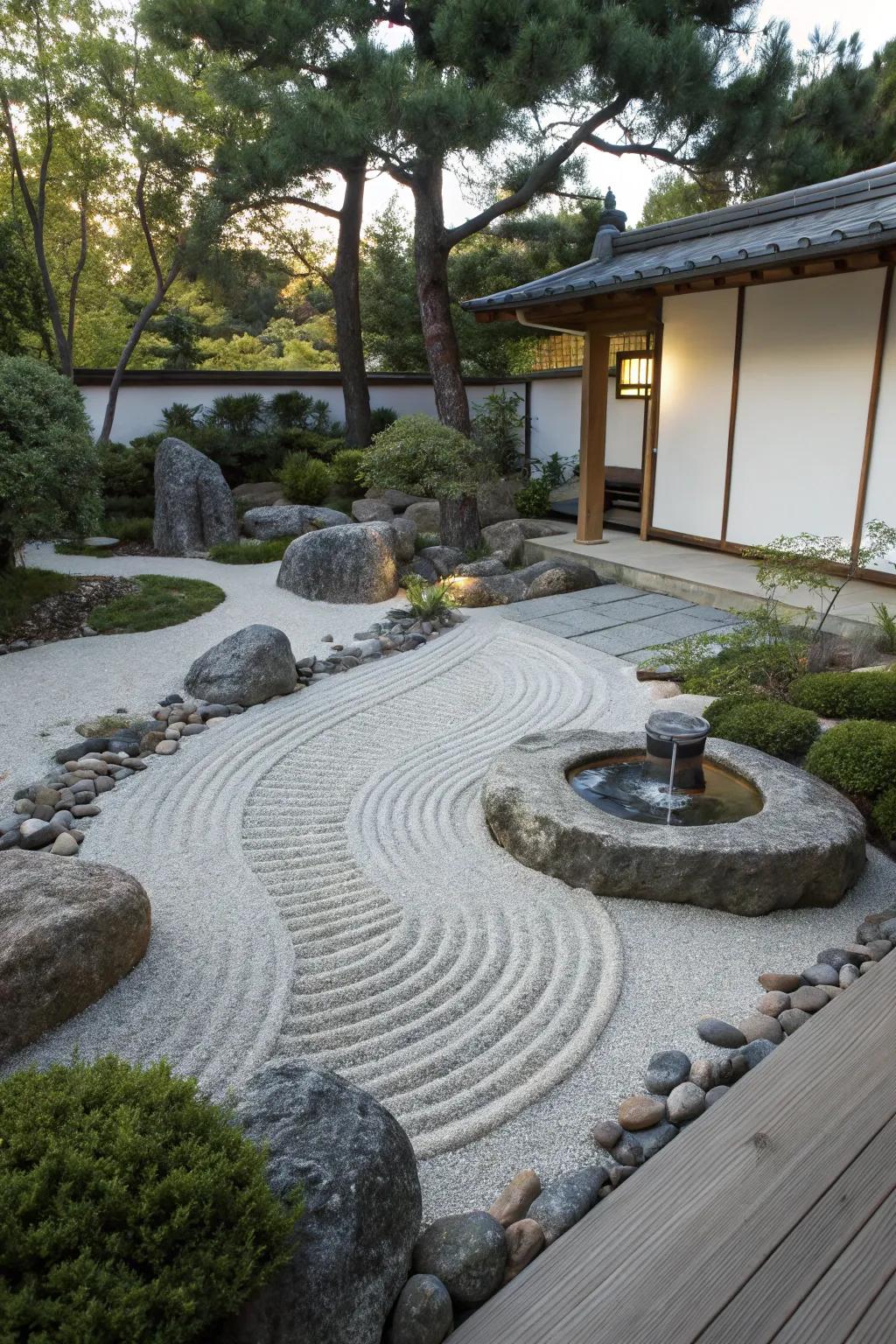 Find your calm in a serene backyard Zen garden.
