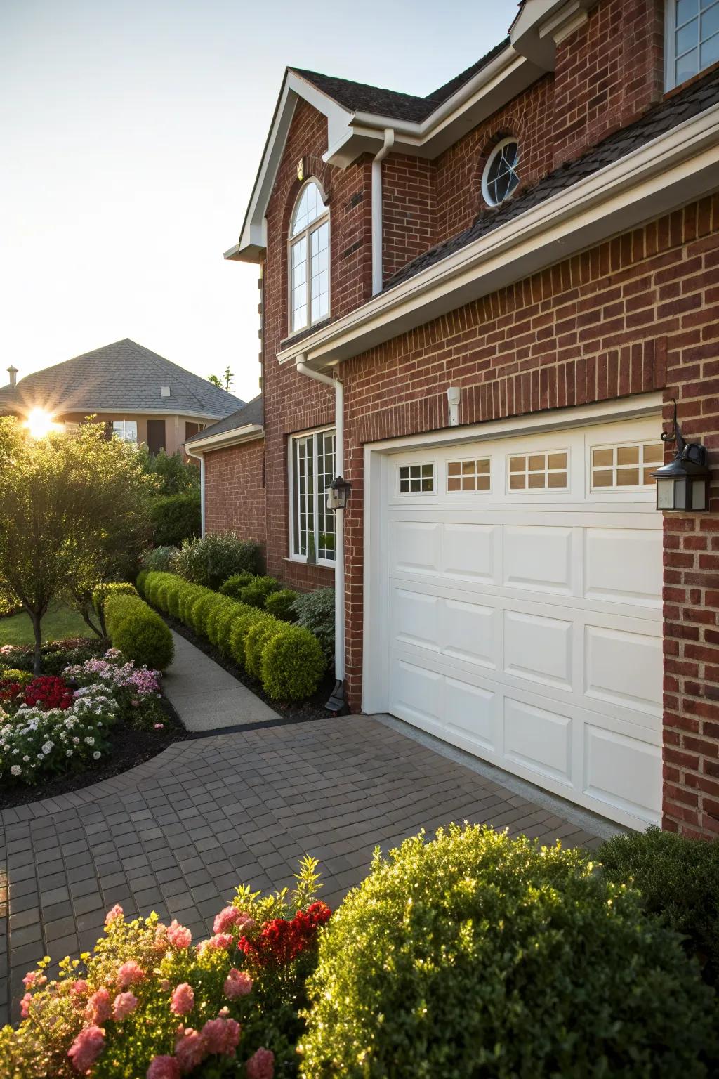 Crisp white offers a clean and bright contrast to brick.