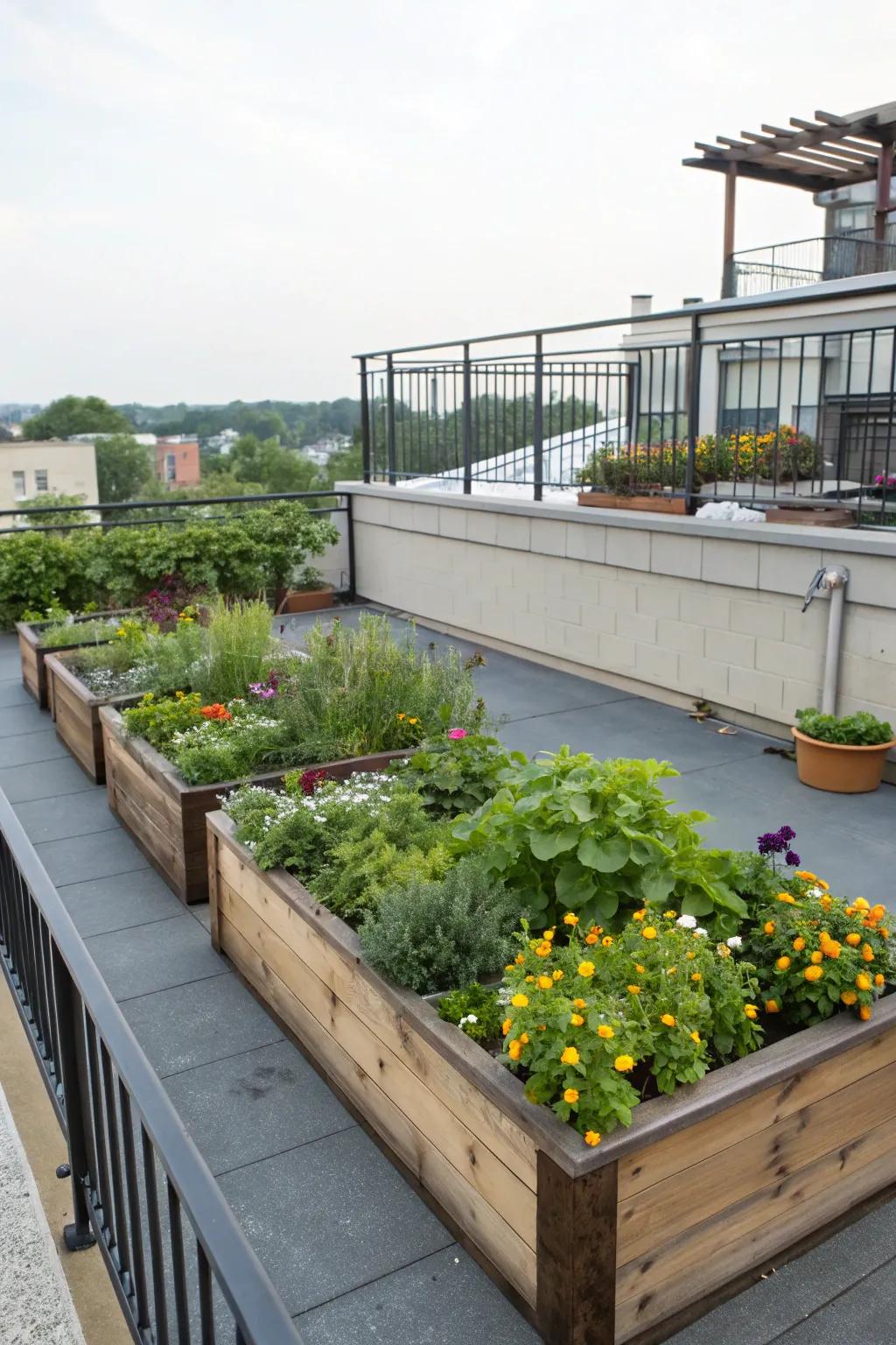 Create a lush rooftop garden to enjoy nature at its finest.