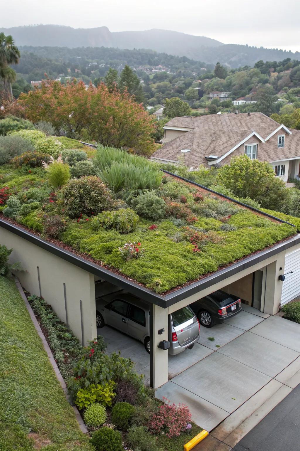 Sustainable beauty with a green roof.