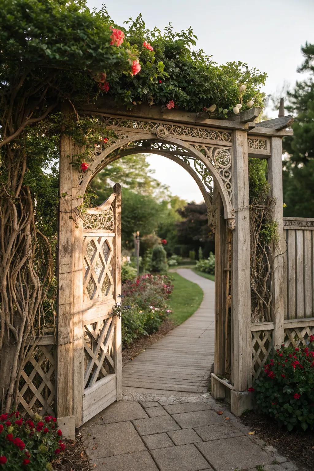 Decorative arches add charm while keeping deer at bay.
