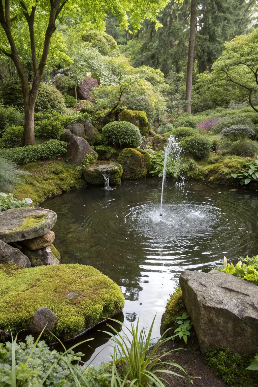 Water features add tranquility and elegance to gardens.