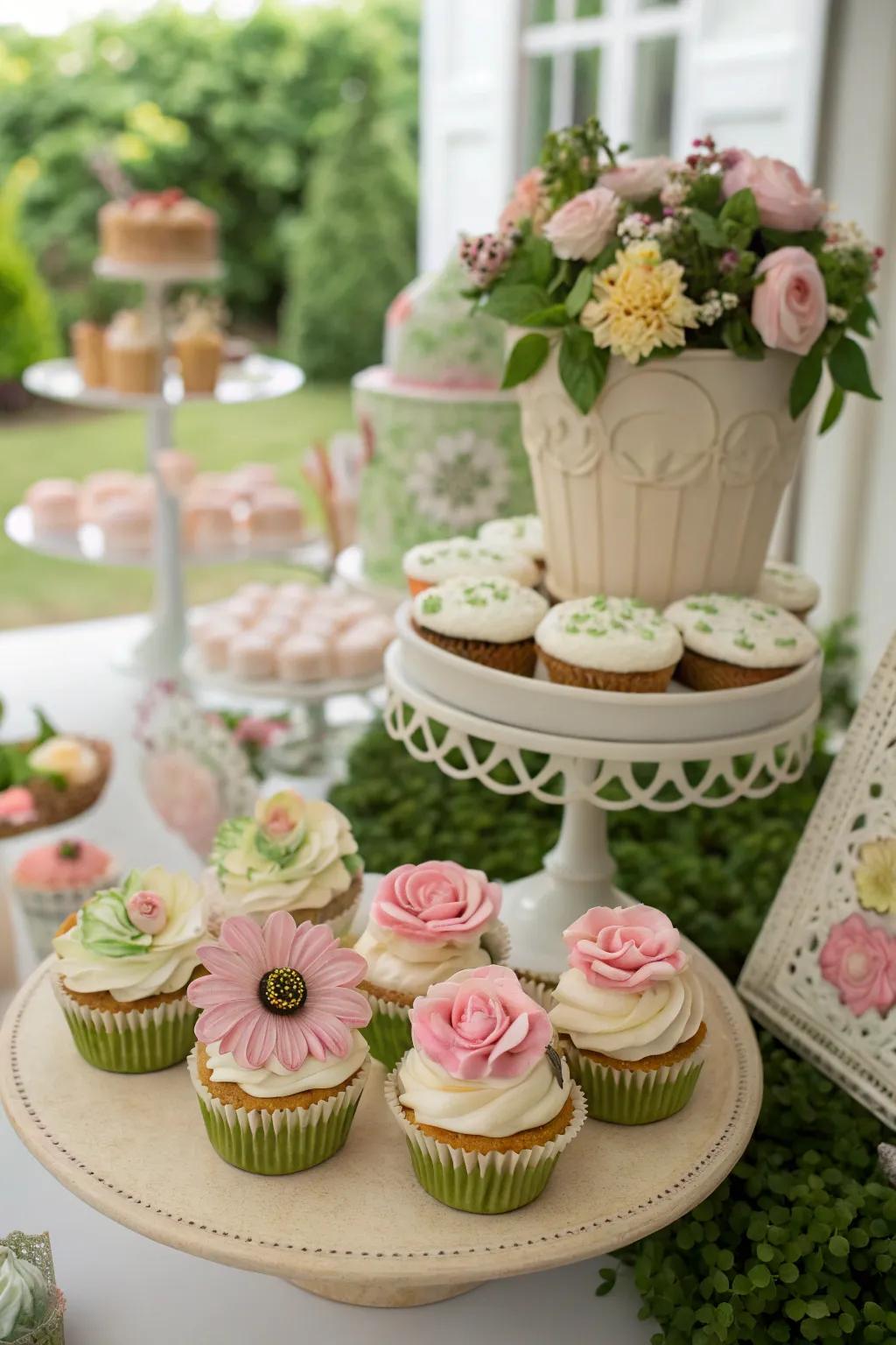 A delicious array of garden-themed desserts to please any sweet tooth.