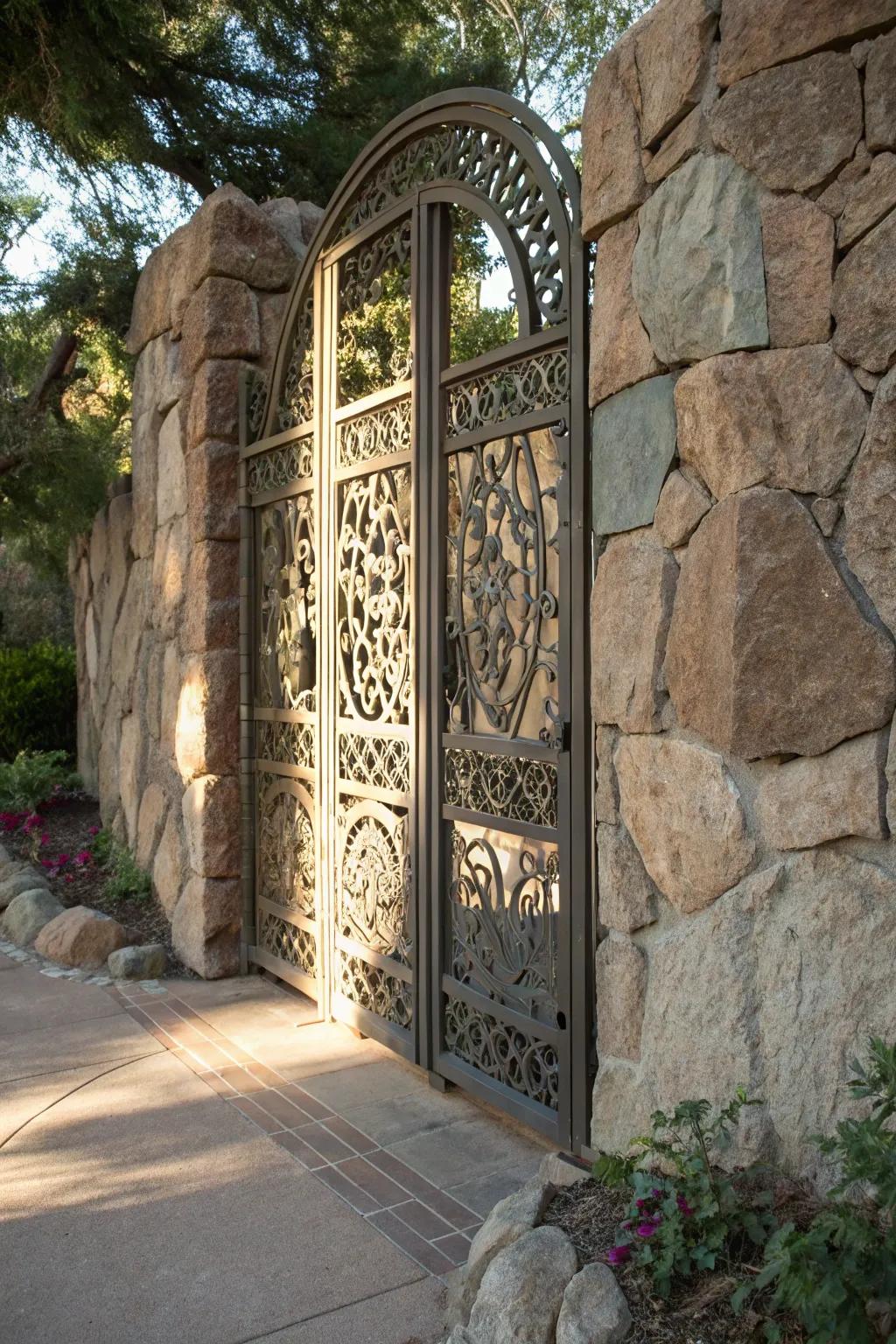 Intricate metal cut-outs turn your gate into a work of art.