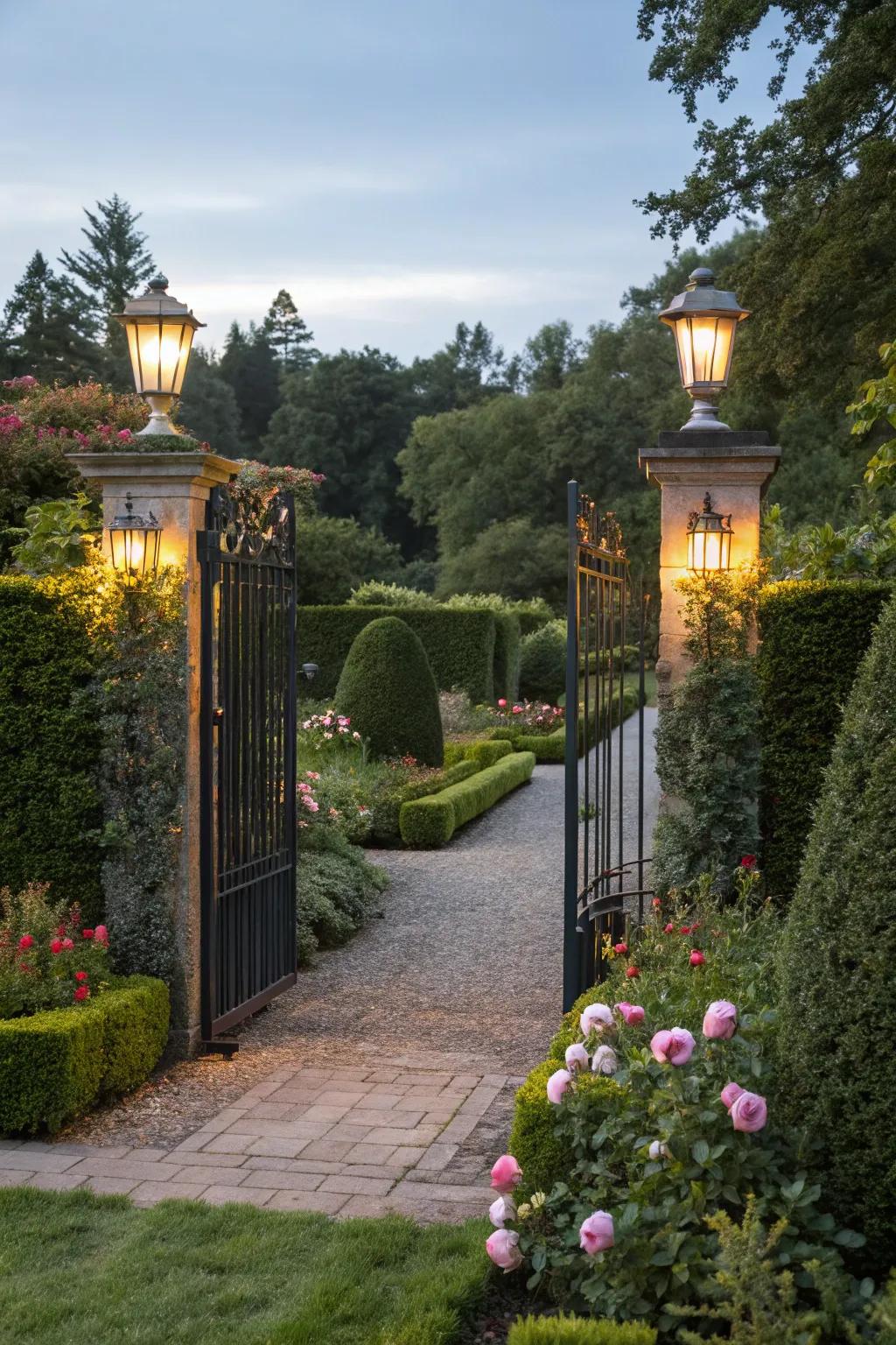 Symmetrical lighting adds harmony and appeal.