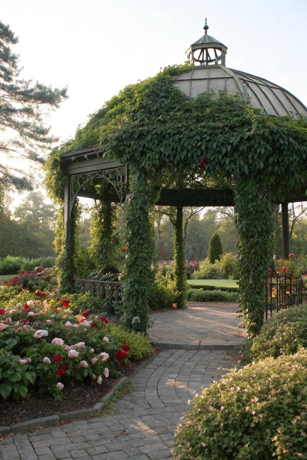 Greenery provides a fresh and natural look.