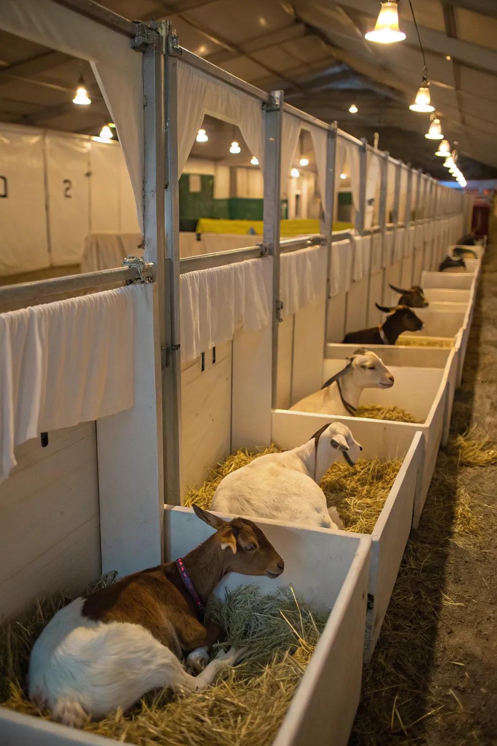 Individual stalls offer privacy and a peaceful environment.