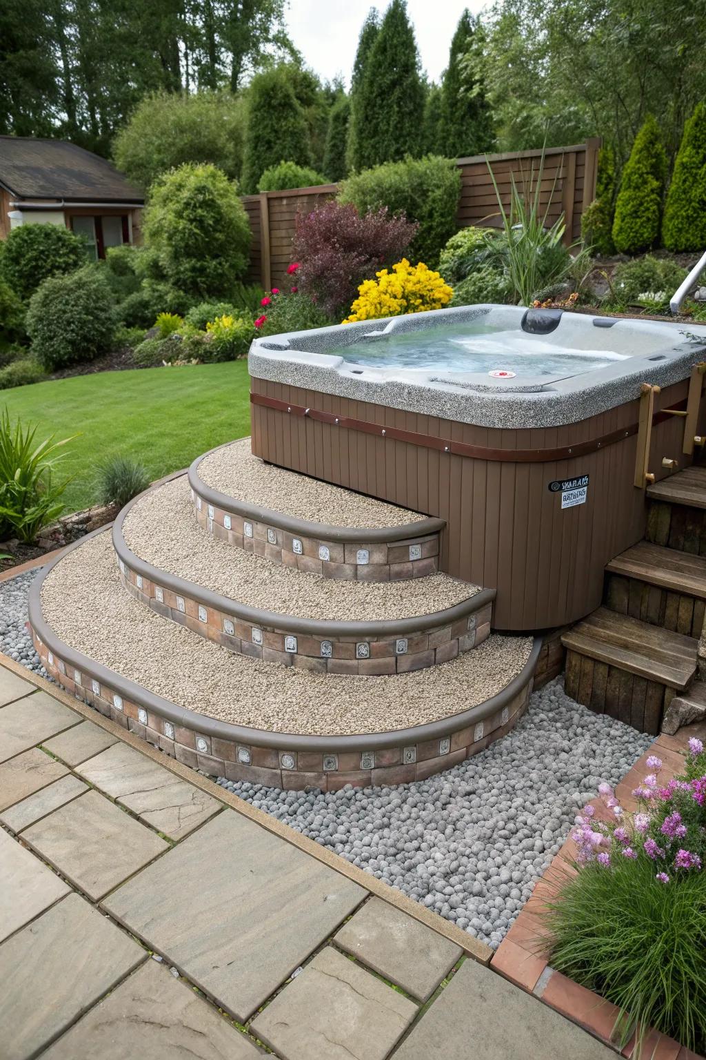 Blended gravel layers offer stability and visual interest.