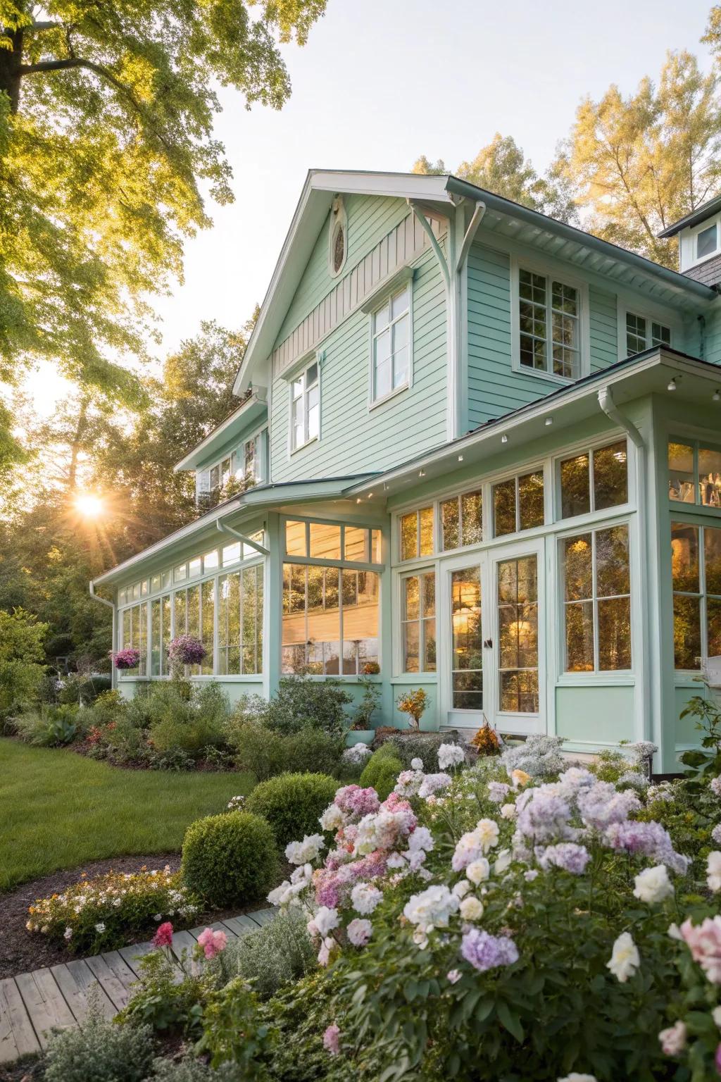 Mint green delivers a refreshing and bright atmosphere.