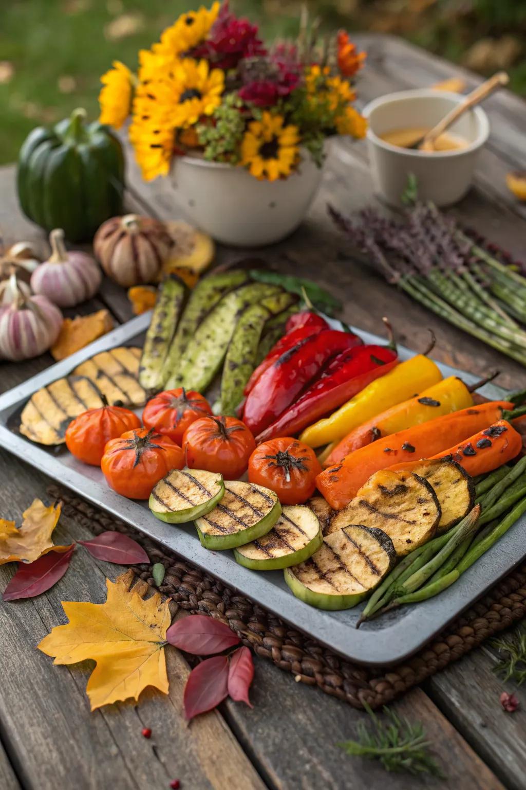 Grilled vegetables offer a healthy and colorful addition to any meal.