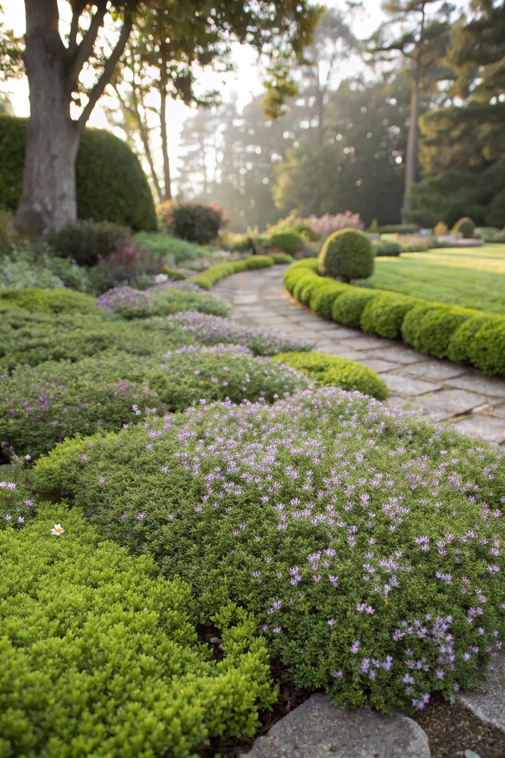 Creeping thyme adds fragrance and beauty to sunny garden spots.