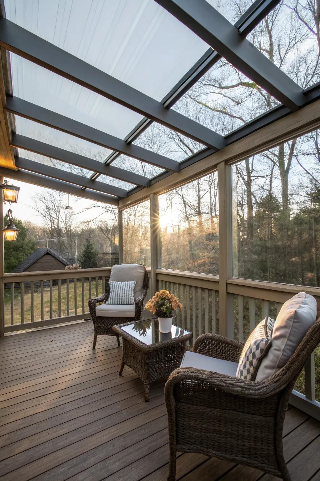Skylights that bring the beauty of the sky to your deck.