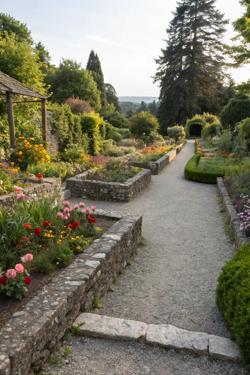 Decorative gravel adds a clean, modern touch to gardens.