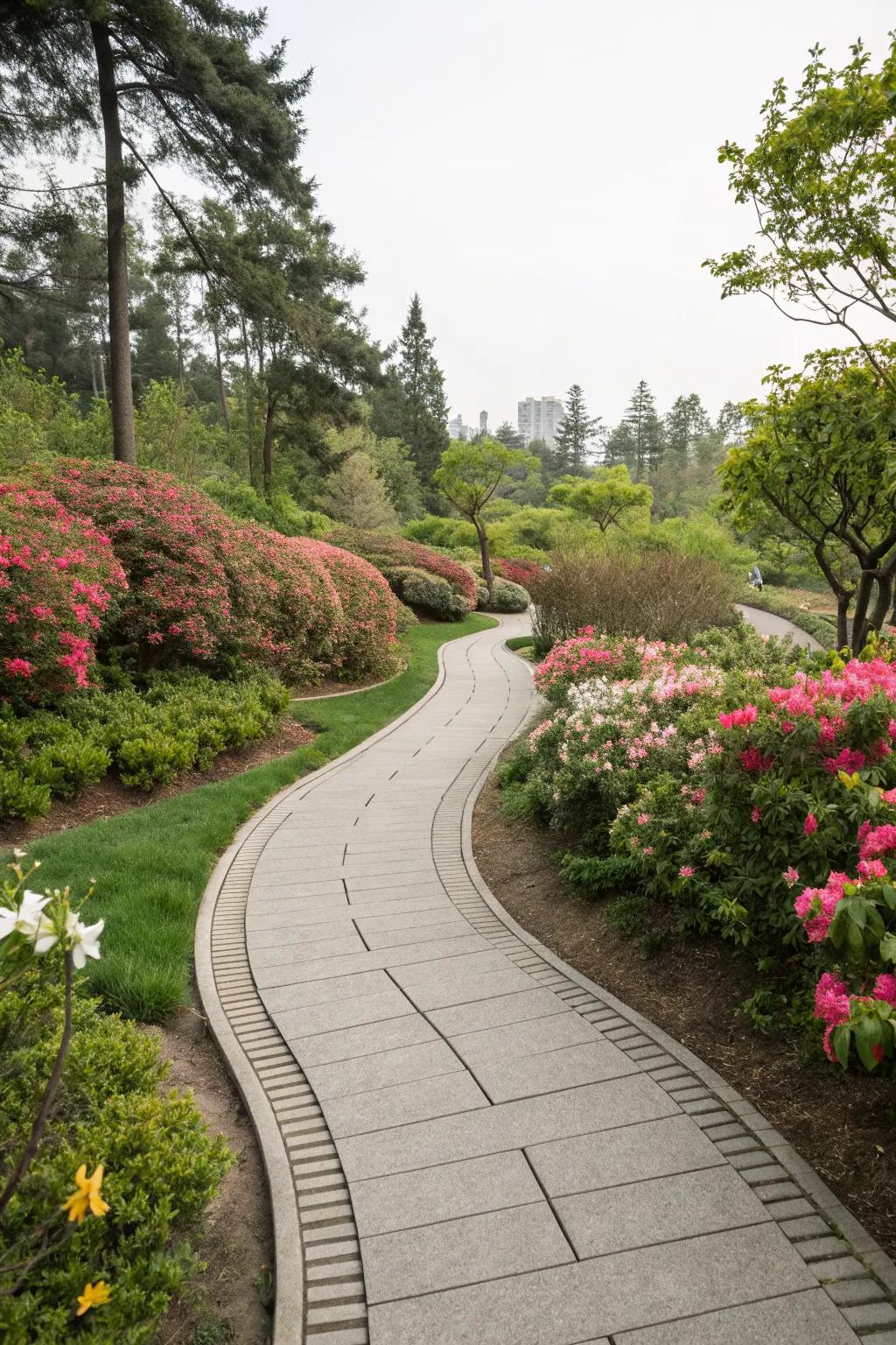 A curved path that invites exploration and curiosity.
