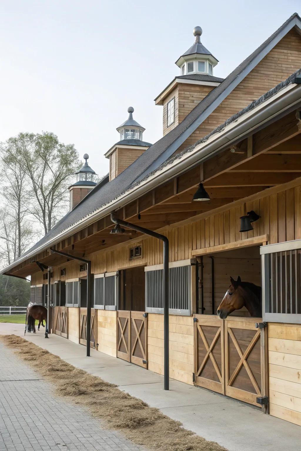 Ventilation elements for a healthy stable atmosphere