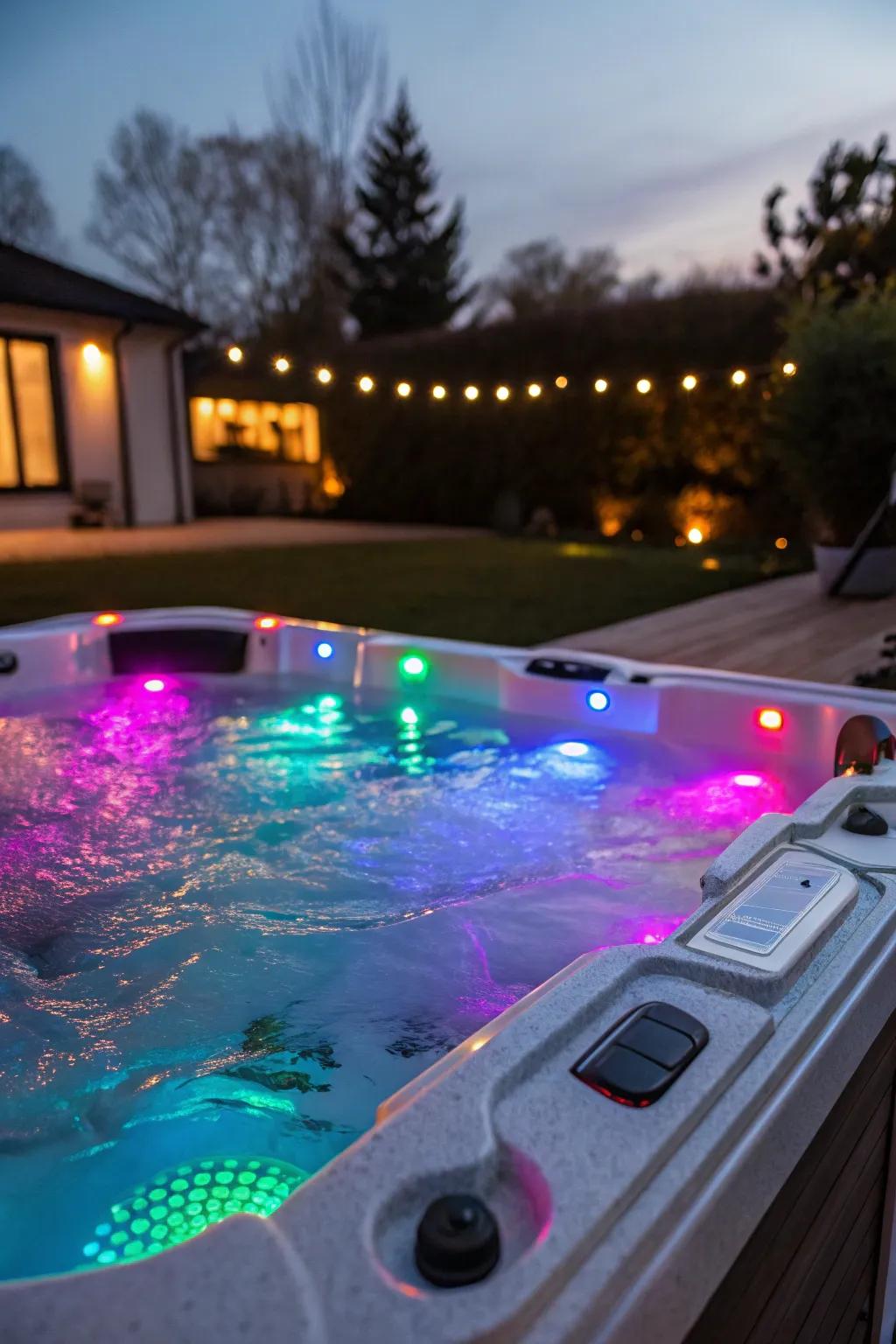 Set the mood with underwater LED lights.