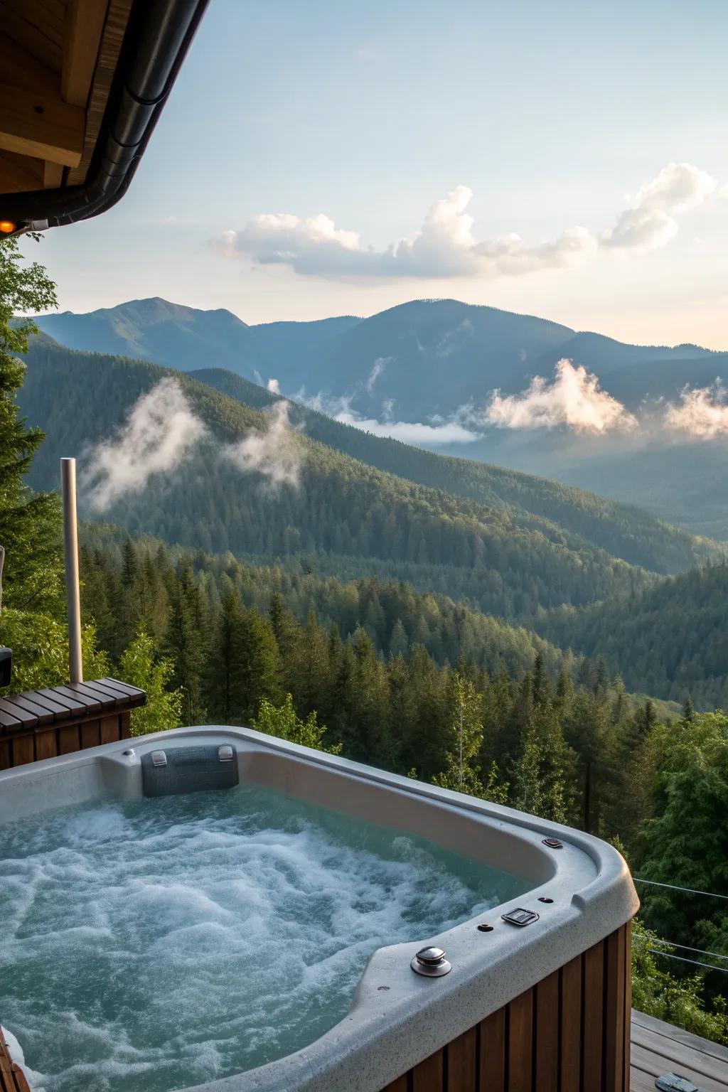 Enjoy a soak with a view in a strategically placed hot tub.