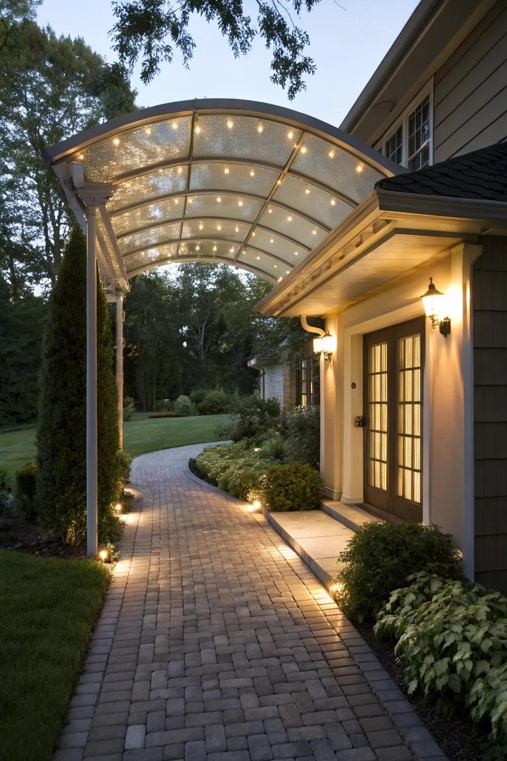 A canopy with integrated lighting for that magical nighttime allure.