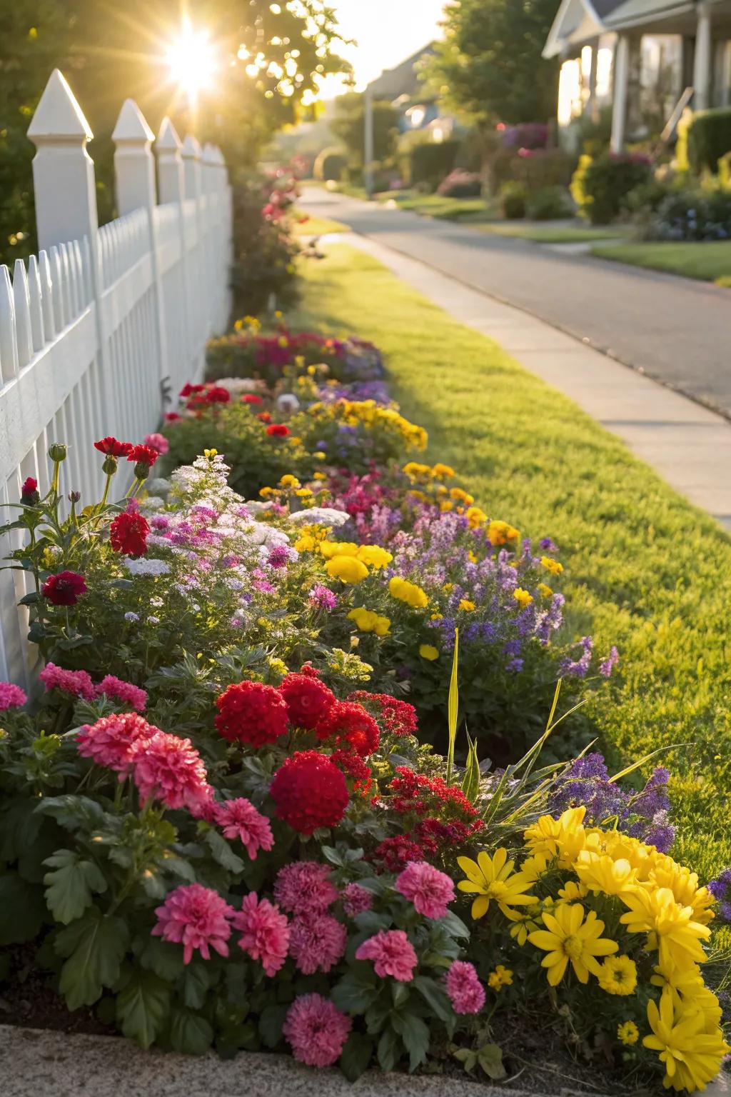Colorful blooms create a vibrant tapestry.